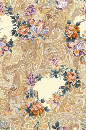 佩斯利印花华亿平台图片