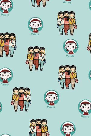 卡通人物印花华亿平台图片