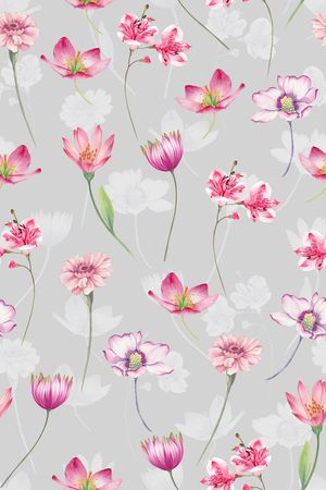 清爽底花卉印花华亿平台图片