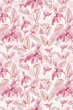 花卉蝴蝶印花华亿平台图片