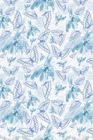 花卉蝴蝶印花华亿平台图片