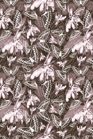 花卉蝴蝶印花华亿平台图片