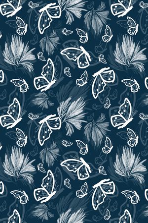 花卉蝴蝶印花华亿平台图片