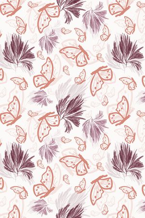 花卉蝴蝶印花华亿平台图片