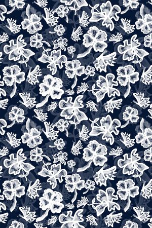 花卉蝴蝶印花华亿平台图片