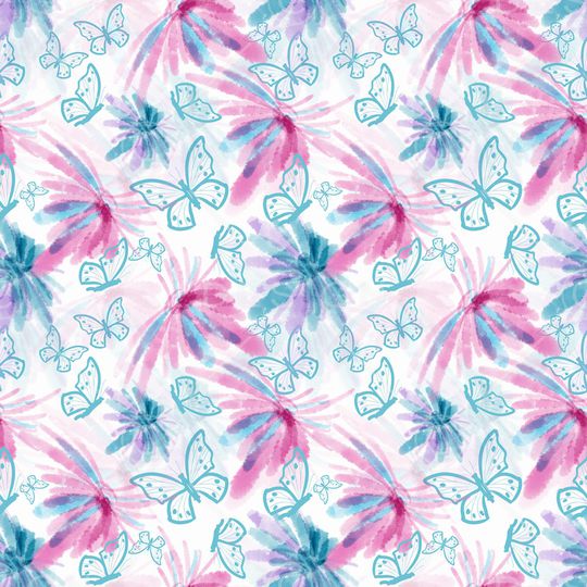 花卉蝴蝶印花华亿平台图片