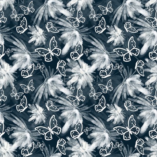 花卉蝴蝶印花华亿平台图片