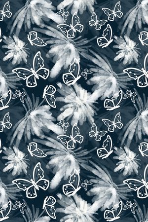 花卉蝴蝶印花华亿平台图片