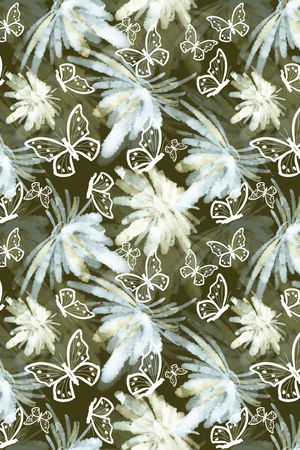 花卉蝴蝶印花华亿平台图片