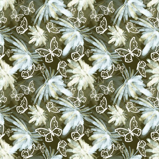 花卉蝴蝶印花华亿平台图片