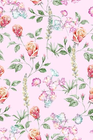 清爽底花卉印花华亿平台图片