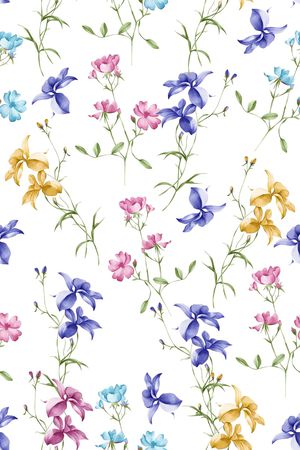 清爽底花卉印花华亿平台图片