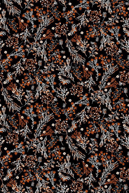 清爽底花卉印花华亿平台图片