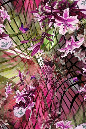 花瓶百合印花华亿平台图片