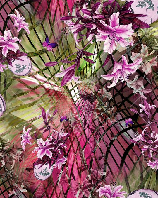 花瓶百合印花华亿平台图片