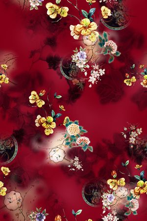 花卉印花华亿平台图片