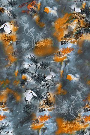 仙鹤印花华亿平台图片