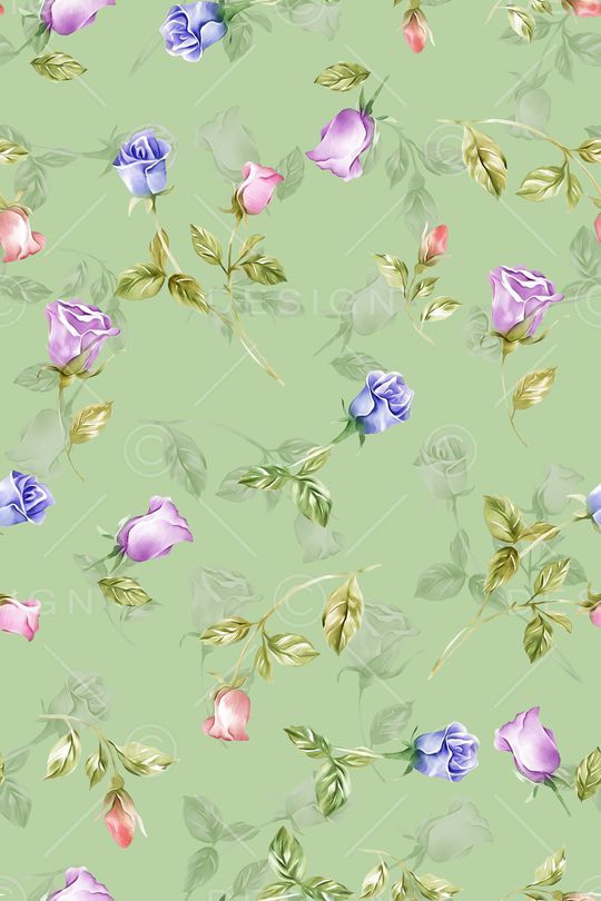 清爽底花卉印花华亿平台图片