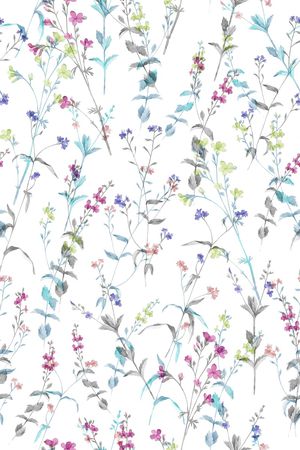 清爽底花卉印花华亿平台图片