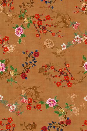 抽象花卉印花华亿平台图片