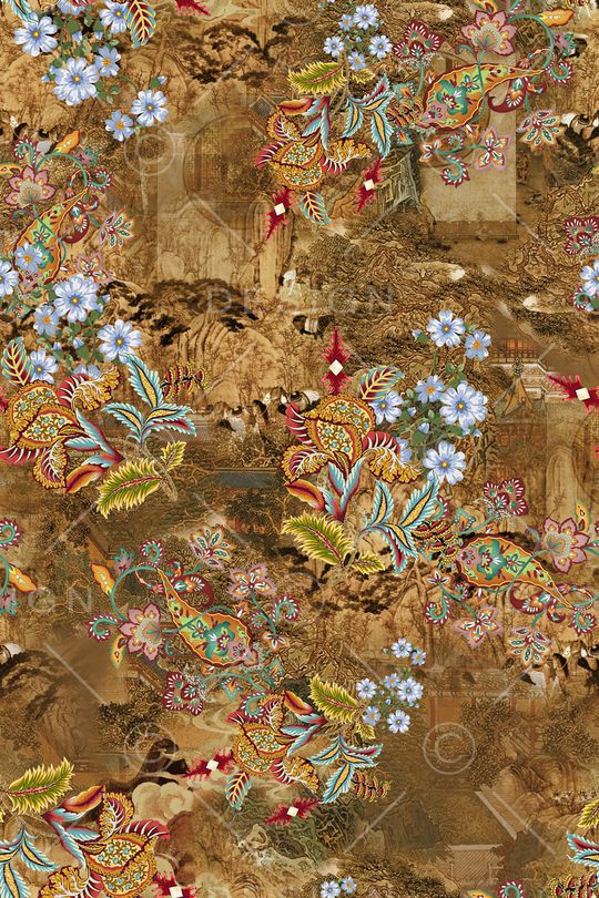 花卉印花华亿平台图片