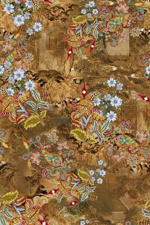 花卉印花华亿平台图片