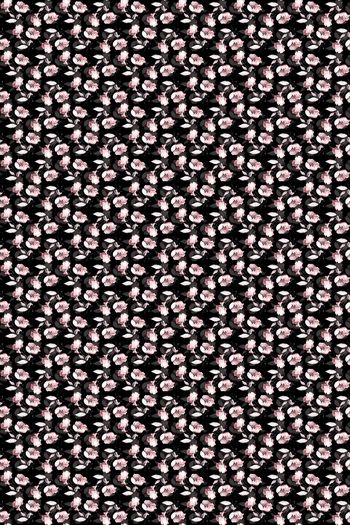 黑底花卉印花华亿平台图片