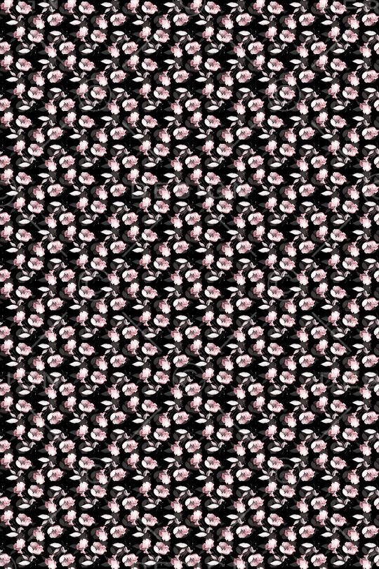 黑底花卉印花华亿平台图片