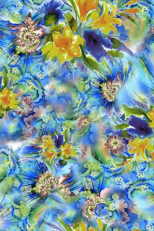 水彩花卉印花华亿平台图片