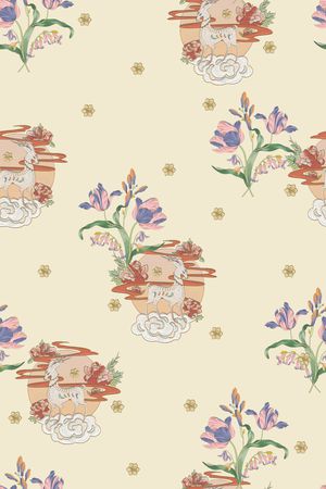 花卉印花华亿平台图片