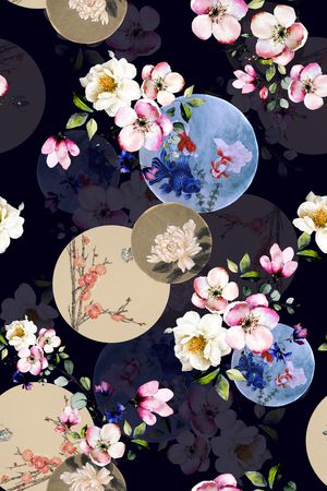 花卉印花华亿平台图片