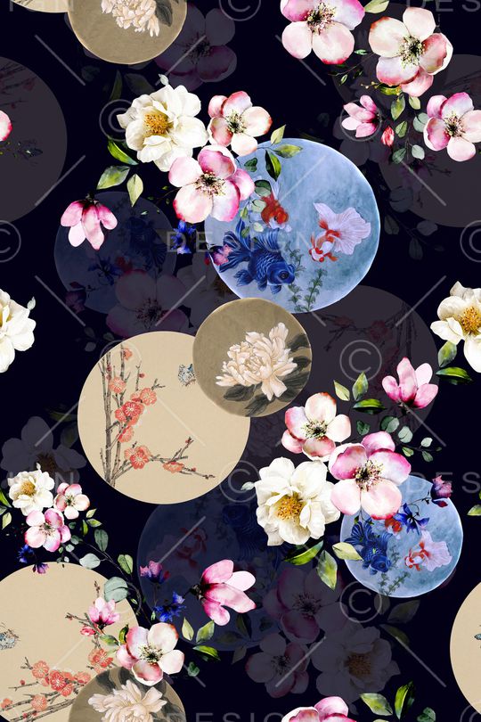 花卉印花华亿平台图片