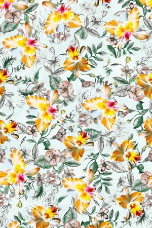 花卉印花华亿平台图片