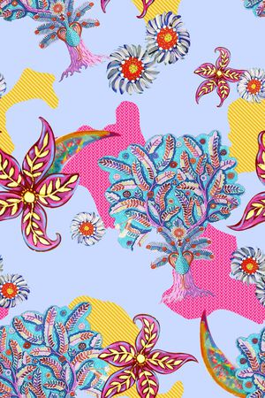 热带外贸花印花华亿平台图片