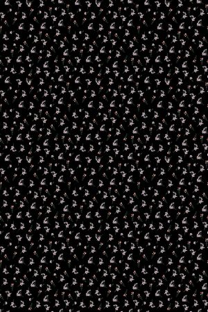 黑底花卉印花华亿平台图片