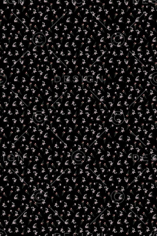 黑底花卉印花华亿平台图片