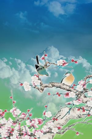 梅花印花华亿平台图片