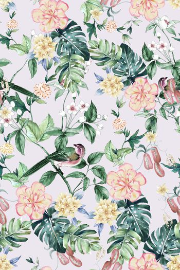 清爽底花卉印花华亿平台图片