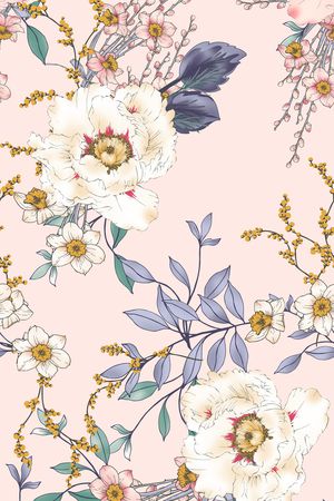 清爽底花卉印花华亿平台图片