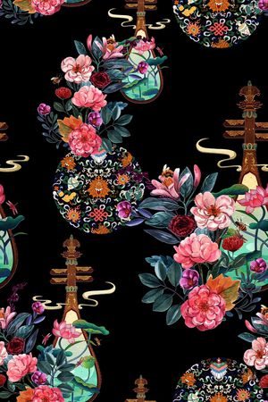 花卉印花华亿平台图片