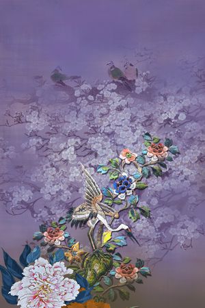 中国风定位花印花华亿平台图片