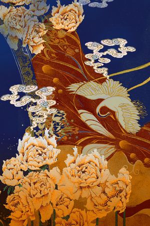 仙鹤印花华亿平台图片