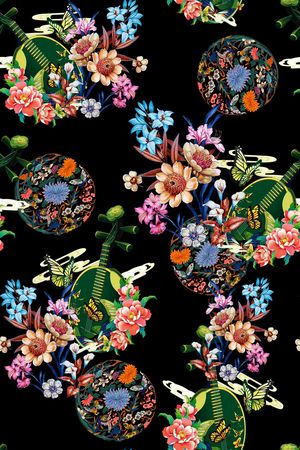 花卉印花华亿平台图片