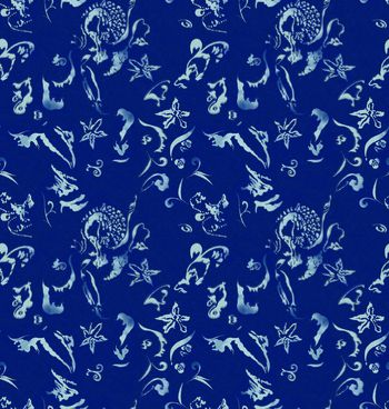 民族花卉印花华亿平台图片