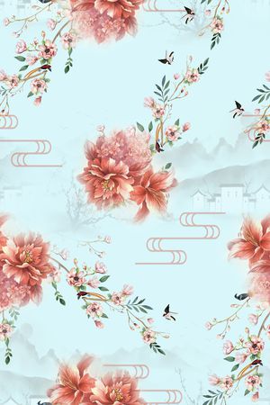 花卉印花华亿平台图片