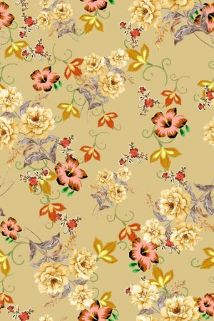 民族花卉印花华亿平台图片