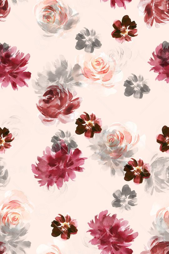 清爽底花卉印花华亿平台图片