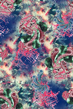 抽象花卉印花华亿平台图片