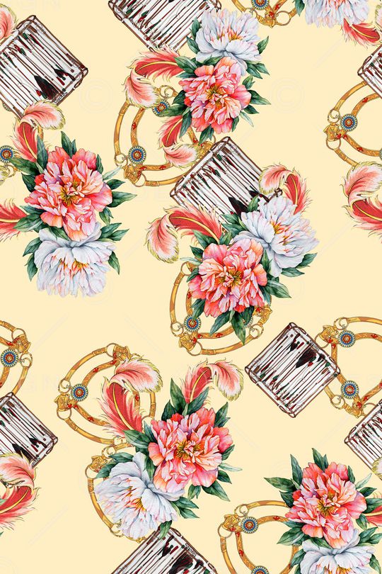 抽象花卉印花华亿平台图片