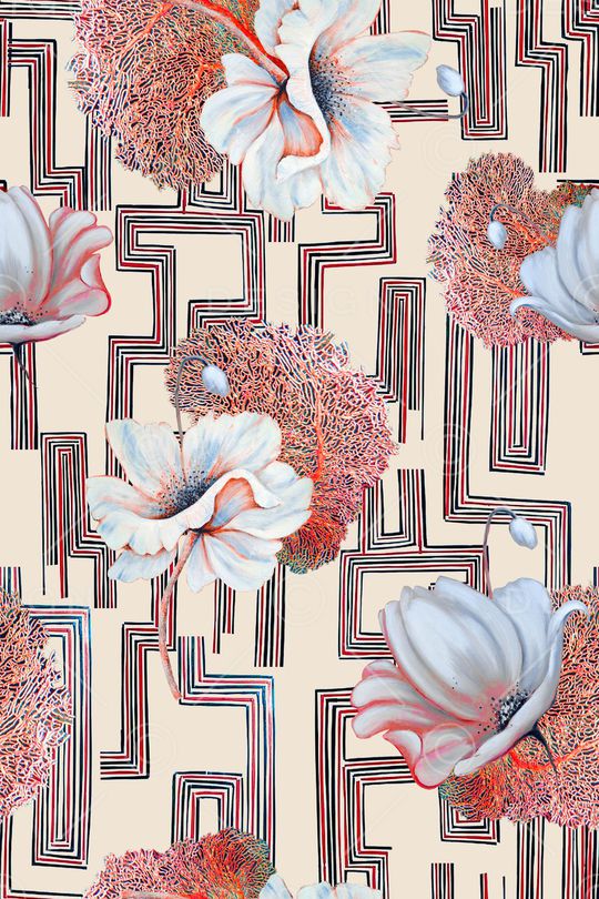 抽象方块肌理印花华亿平台图片